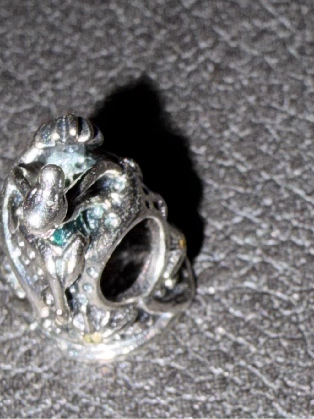 Pandora Sterling Silver Tinker Bell Charm Bead in Silver and Teal